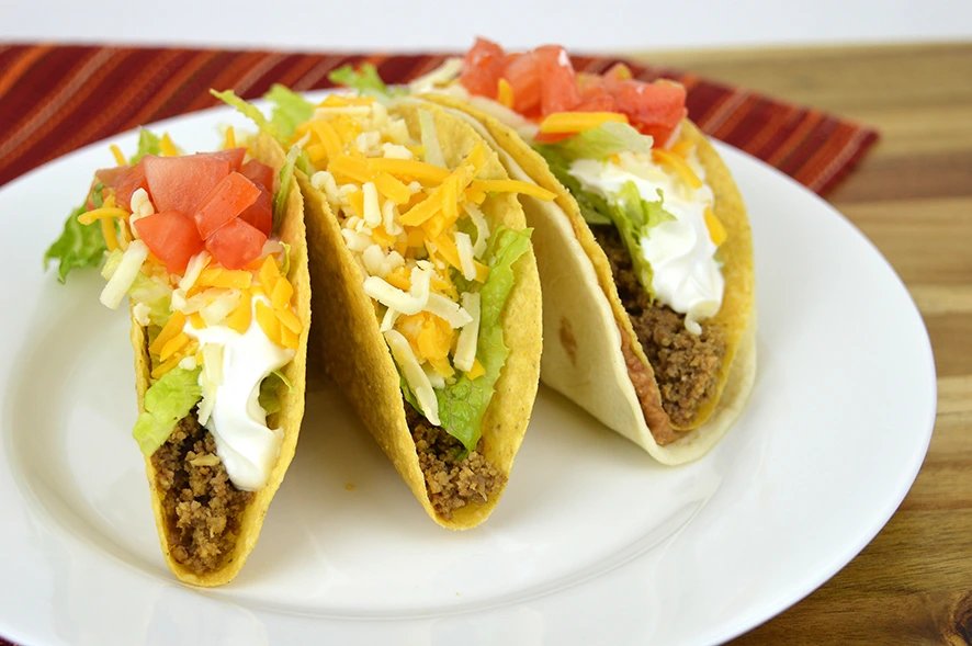 Crispy tacos with fresh toppings