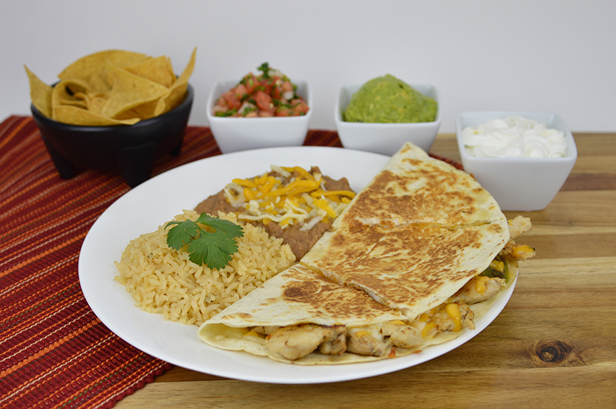 Quesadilla plate with sides